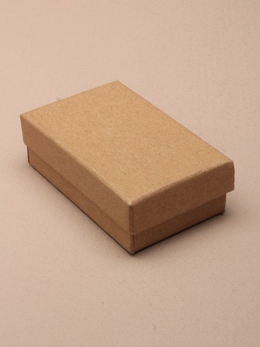 Natural Brown Paper Gift Box. Approx Size: 8cm x 5cm x 2.5cm. This Box has a Black Flocked Foam Pad Insert