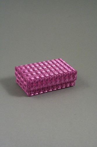 Pink Hologram Gift Box with Black Flock Inner. Approx Size 8cm x 5cm x 2.5cm