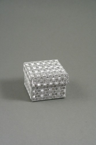 Silver Hologram Gift Box with Black Flock Inner. Approx Size 5cm x 5cm x 3.5cm