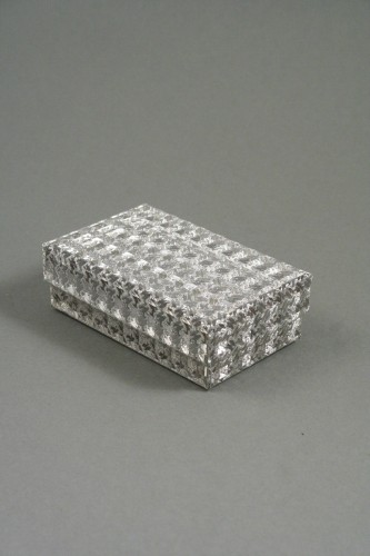 Silver Hologram Gift Box with Black Flock Inner. Approx Size 8cm x 5cm x 2.5cm
