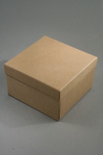 Natural Brown Kraft Paper Gift Box with Black Insert. Approx Size: 10cm x 10cm x 6cm. This Box has a Black Flocked Foam Pad Insert.