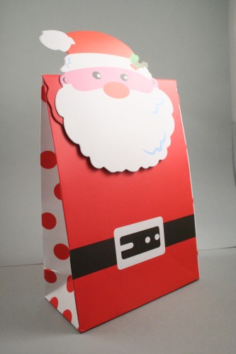 Santa Velcro Topped Christmas Gift Box. Approx Size 27cm x 19cm x 9cm