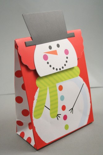 Snowman Velcro Topped Christmas Gift Box. Approx Size 16cm x 12cm x 6cm