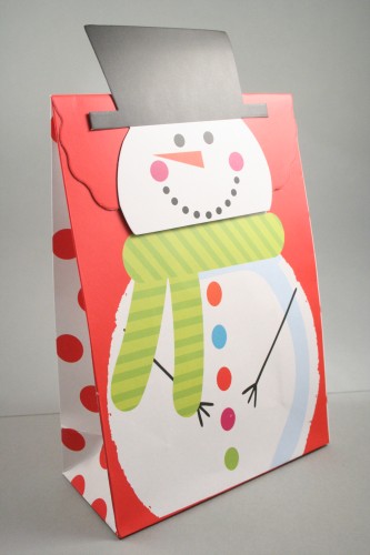 Snowman Velcro Topped Christmas Gift Box. Approx Size 27cm x 19cm x 9cm