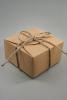 Square Natural Brown Gift Box with String. This Item Comes Flat Packed. Approx Size: 9cm x 9cm x 5cm. - view 1
