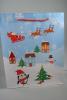 Christmas Scene Glossy Gift Bag with Blue Background and Red Cord Handles. Approx Size 32cm x 26cm x 10cm - view 2