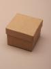 Natural Brown Paper Gift Box. Approx Size: 5cm x 5cm x 3.5cm. This Box has a Black Flocked Foam Pad Insert. - view 1