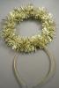 Gold Tinsel Angel Halo Christmas Aliceband. - view 3