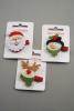 Felt Fabric Christmas Character Beak Clips. in Santa, Snowman and Reindeeron Designs on a Clip Strip. Approx 3cm - view 1