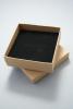 Natural Brown Paper Gift Box. Approx Size: 9cm x 9cm x 3cm. This Box has a Black Flocked Foam Pad Insert - view 2