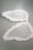 White Net Angel Wings with White and Silver Glitter and White Feather Trim. Approx Size 46cm x 36cm - view 3