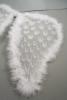 White Net Angel Wings with White and Silver Glitter and White Feather Trim. Approx Size 46cm x 36cm - view 2