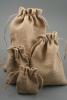 Natural Sack Cloth Drawstring Gift Bag. Approx 9.5cm x 7.5cm - view 2