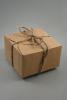 Square Natural Brown Gift Box with String. This Item Comes Flat Packed. Approx Size: 10.5cm x 10.5cm x 6.5cm. - view 1