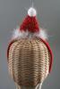 Metalic Red Santa Hat Aliceband with White Fur Trim and Pom Pom. - view 2