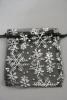 Black Organza Gift Bag with Silver Snowflake Print. Size Approx 15cm x 11cm. - view 2