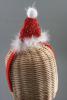 Metalic Red Santa Hat Aliceband with White Fur Trim and Pom Pom. - view 3