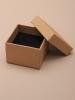 Natural Brown Paper Gift Box. Approx Size: 5cm x 5cm x 3.5cm. This Box has a Black Flocked Foam Pad Insert. - view 2