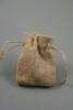 Natural Sack Cloth Drawstring Gift Bag. Approx 9.5cm x 7.5cm - view 1