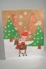 Christmas Scene Elf on a Reindeer Gift Bag with Red Cord Handles. Approx Size 32cm x 26cm x 10cm - view 2