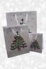 Merry Christmas and Tree Design Gift Bag with White Cord Handles. Approx Size 15cm x 12cm  x 6cm. - view 3