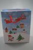 Christmas Scene Glossy Gift Bag with Blue Background and Red Cord Handles. Approx Size 15cm x 12cm x 6cm - view 2