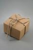Square Natural Brown Gift Box with String. This Item Comes Flat Packed. Approx Size: 7.5cm x 7.5cm x 4.5cm. - view 1