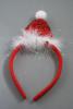 Metalic Red Santa Hat Aliceband with White Fur Trim and Pom Pom. - view 1